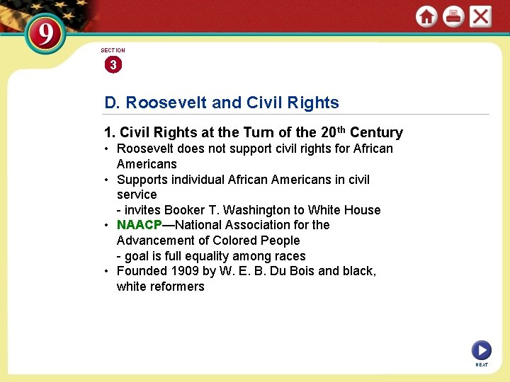 SECTION 3 D. Roosevelt and Civil Rights 1. Civil Rights at the Turn of