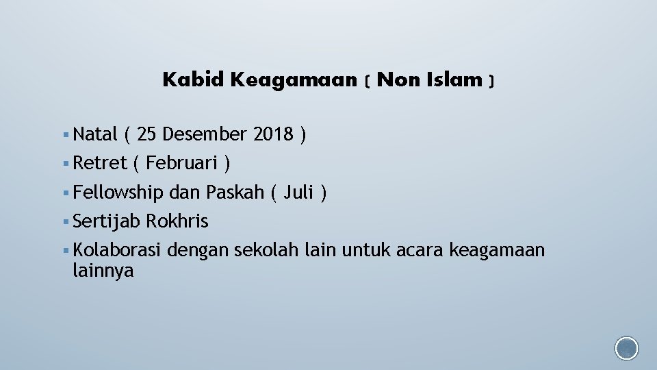 Kabid Keagamaan ( Non Islam ) § Natal ( 25 Desember 2018 ) §