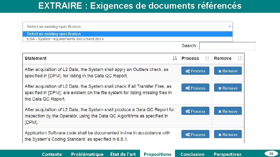 EXTRAIRE : Exigences de documents référencés 07 octobre 2016 Proposition d'un environnement numérique dédié