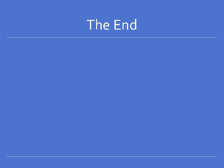 The End 