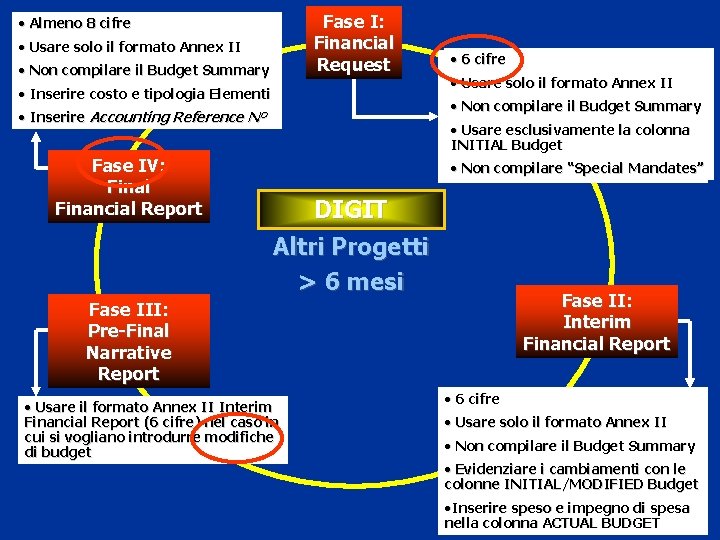  • Almeno 8 cifre • Usare solo il formato Annex II • Non