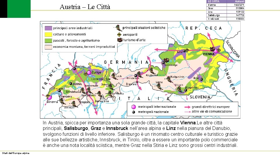 Austria – Le Città In Austria, spicca per importanza una sola grande città, la