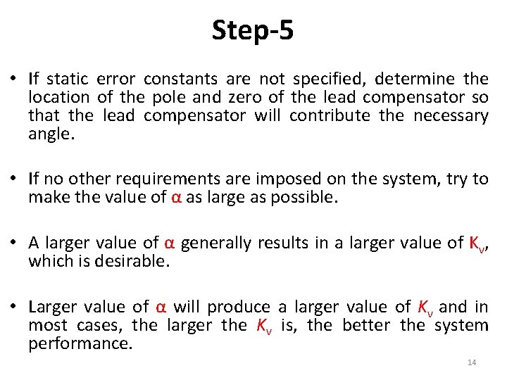 Step-5 • If static error constants are not specified, determine the location of the