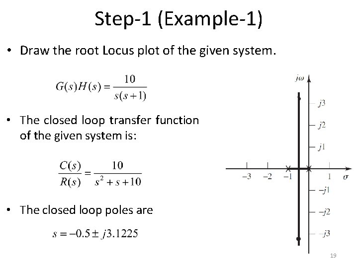 Step-1 (Example-1) • Draw the root Locus plot of the given system. • The