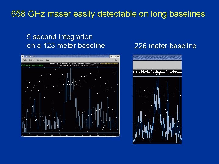 658 GHz maser easily detectable on long baselines 5 second integration on a 123 658 GHz maser easily detectable on long baselines 5 second integration on a 123
