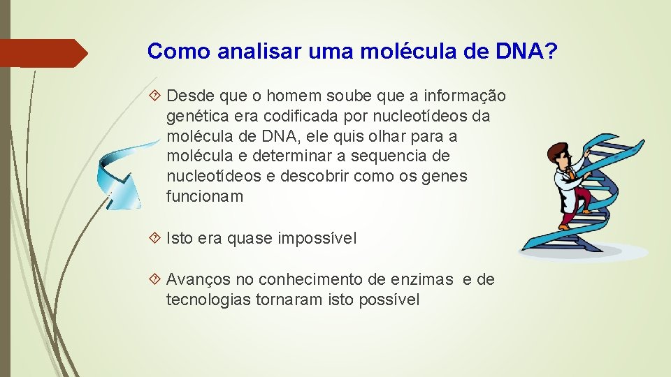 Como analisar uma molécula de DNA? Desde que o homem soube que a informação