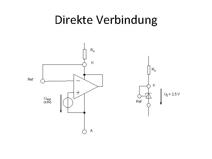 Direkte Verbindung RV K RV Ref K UZ = 2, 5 V UREF Ref