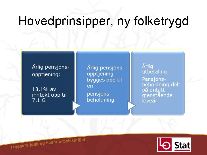 Hovedprinsipper, ny folketrygd 