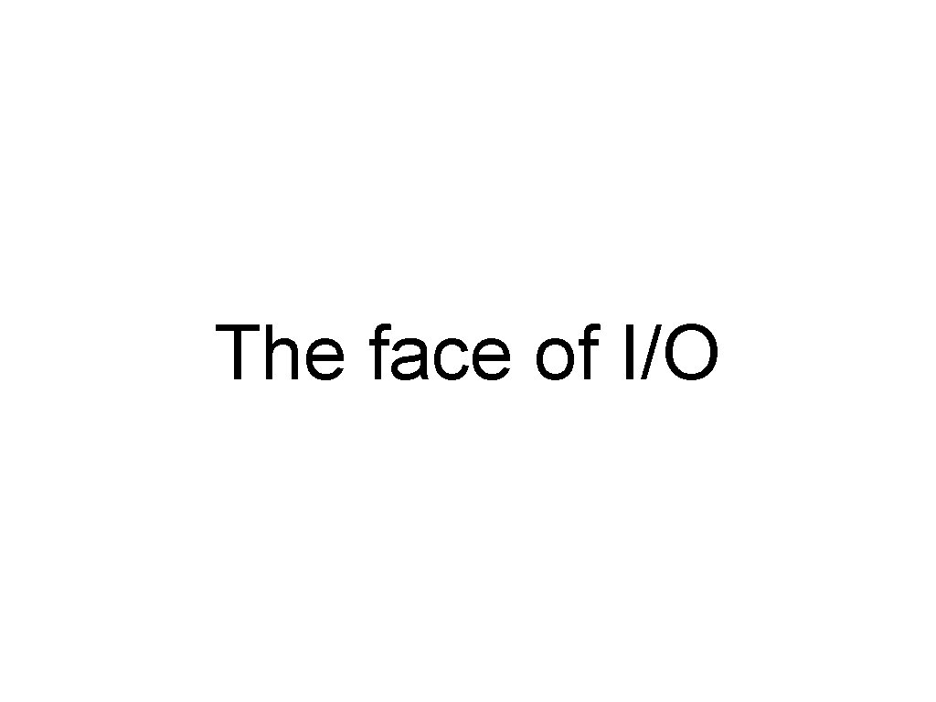 The face of I/O 