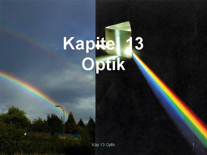 Kapitel 13 Optik Kap. 13 Optik 1 