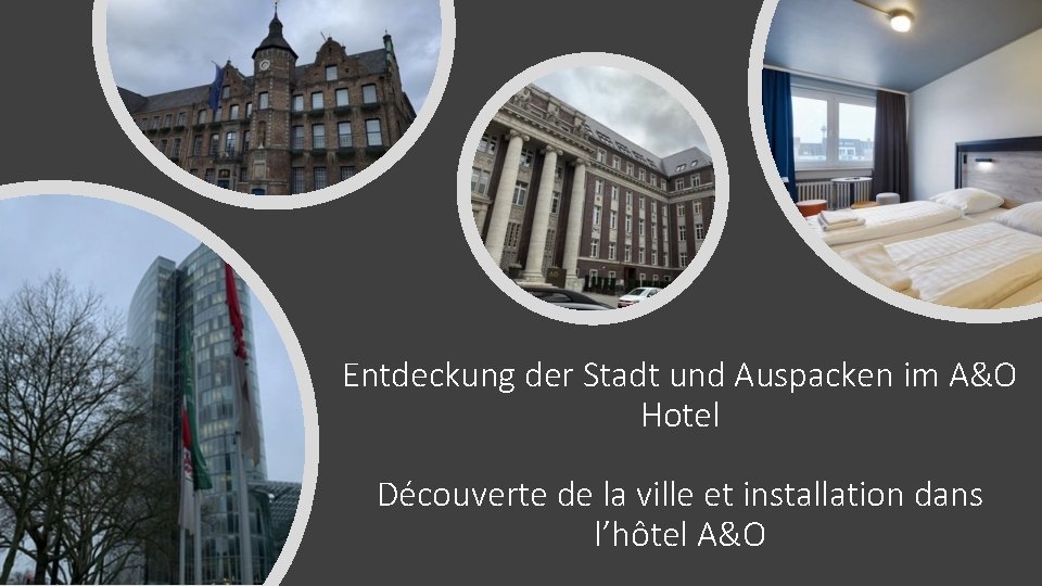 Entdeckung der Stadt und Auspacken im A&O Hotel Découverte de la ville et installation