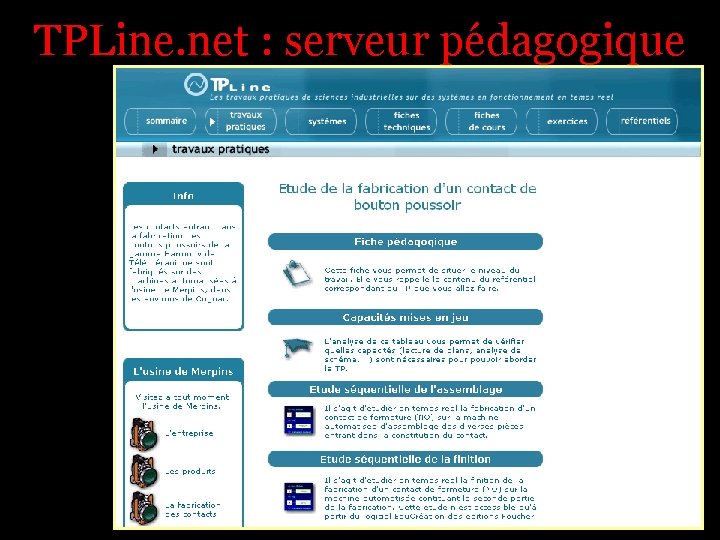 TPLine. net : serveur pédagogique 