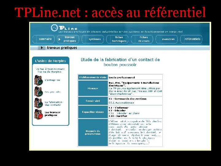 TPLine. net : accès au référentiel 