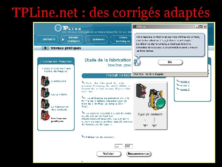 TPLine. net : des corrigés adaptés 