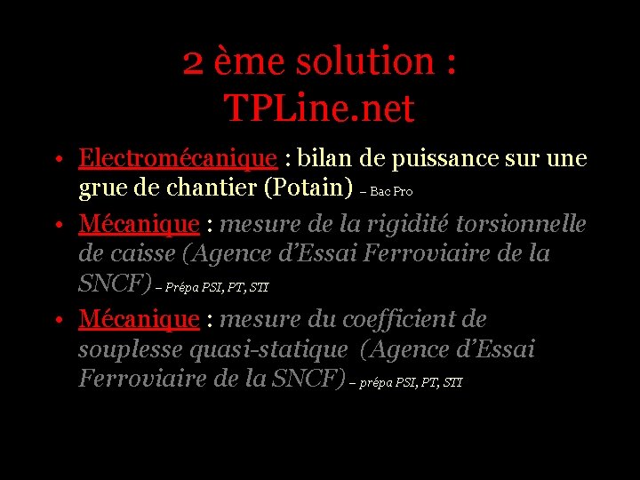 2 ème solution : TPLine. net • Electromécanique : bilan de puissance sur une