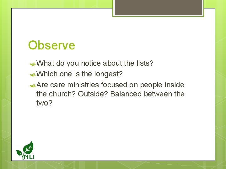 Observe What do you notice about the lists? Which one is the longest? Are