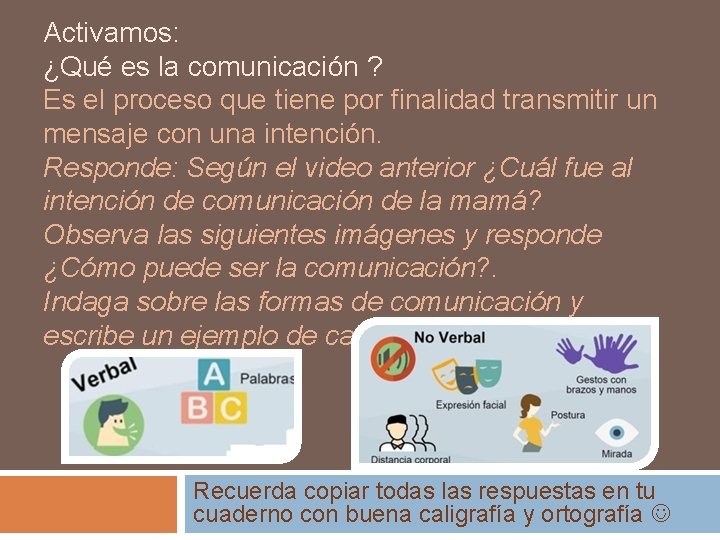 Activamos: ¿Qué es la comunicación ? Es el proceso que tiene por finalidad transmitir