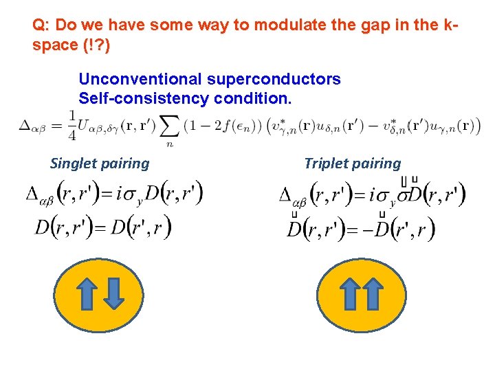 Q: Do we have some way to modulate the gap in the kspace (!? Q: Do we have some way to modulate the gap in the kspace (!?