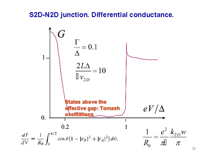 S 2 D-N 2 D junction. Differential conductance. States above the effective gap: Tomash S 2 D-N 2 D junction. Differential conductance. States above the effective gap: Tomash