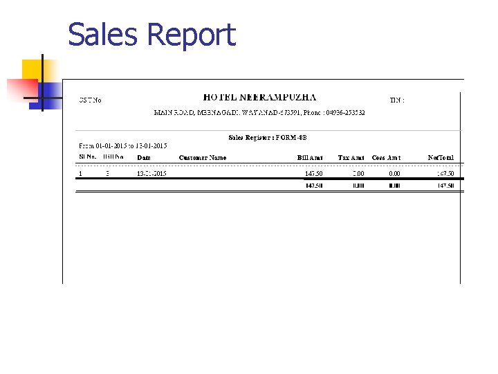 Sales Report 