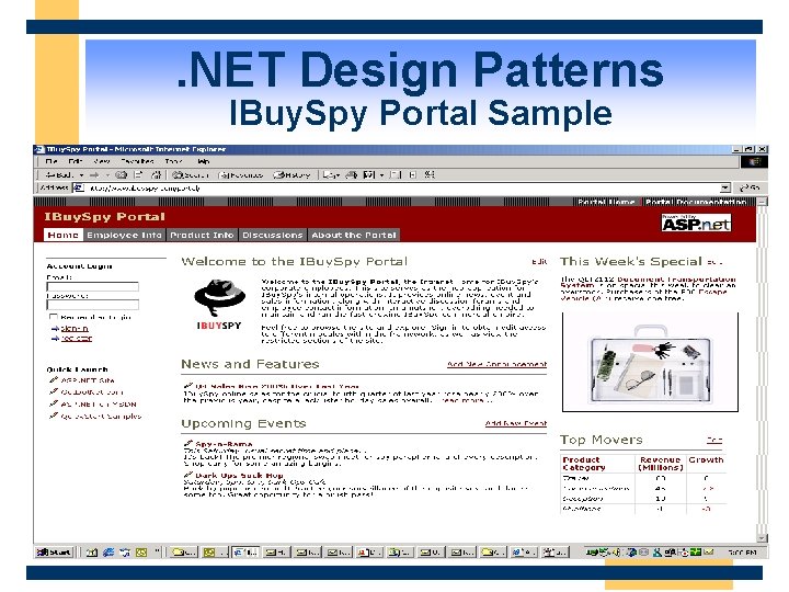 . NET Design Patterns IBuy. Spy Portal Sample 
