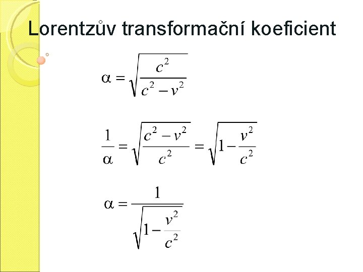 Lorentzův transformační koeficient 