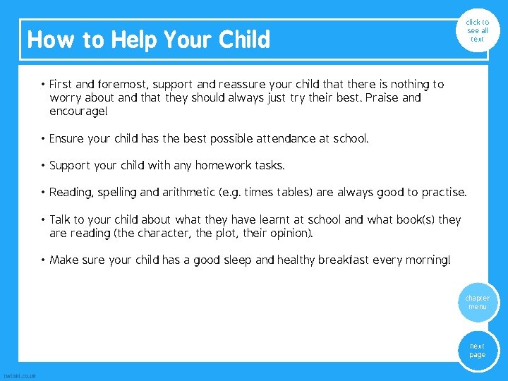 How to Help Your Child click to see all text • First and foremost, How to Help Your Child click to see all text • First and foremost,