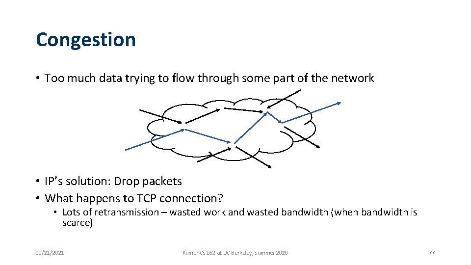 Congestion • Too much data trying to flow through some part of the network