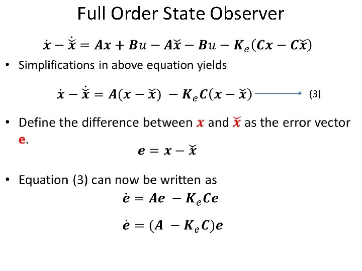 Full Order State Observer • (3) 