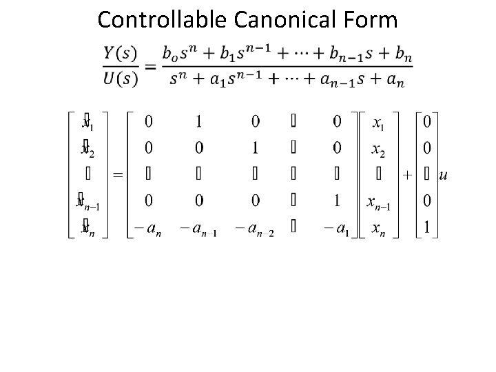 Controllable Canonical Form 