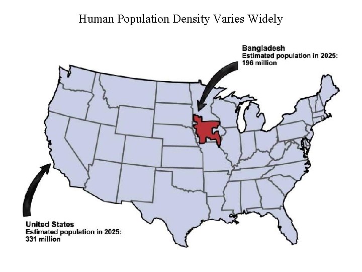 Human Population Density Varies Widely 