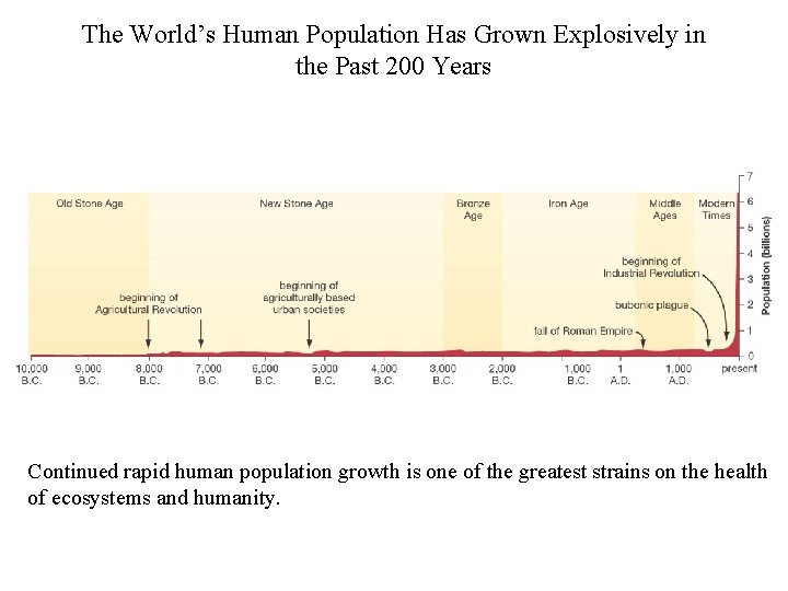 The World’s Human Population Has Grown Explosively in the Past 200 Years Continued rapid