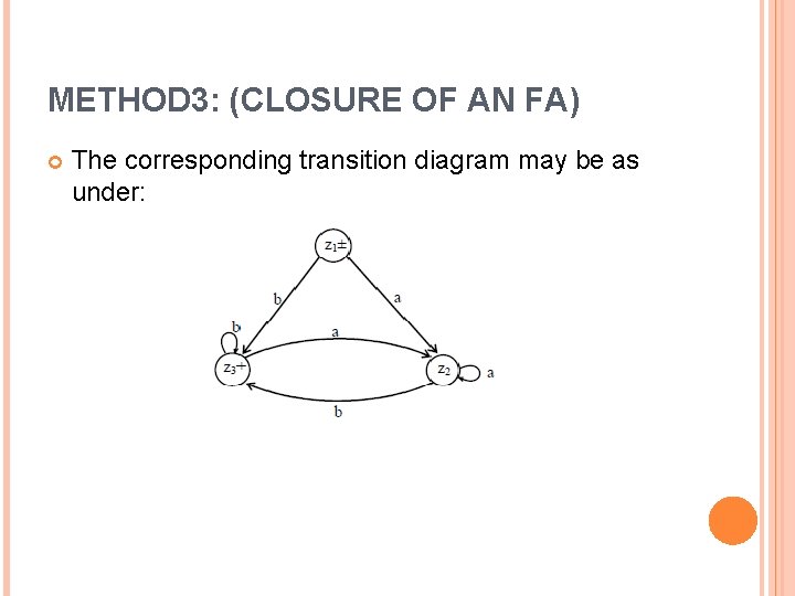METHOD 3: (CLOSURE OF AN FA) The corresponding transition diagram may be as under: