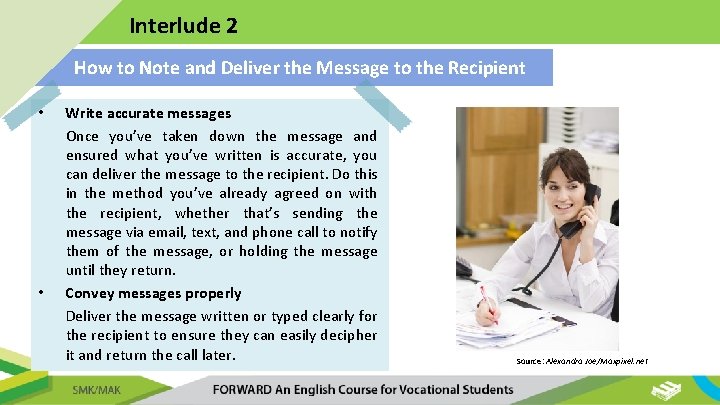 Interlude 2 How to Note and Deliver the Message to the Recipient • •