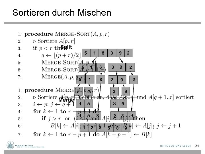 Sortieren durch Mischen 24 