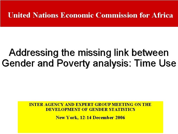 United Nations Economic Commission for Africa Addressing the