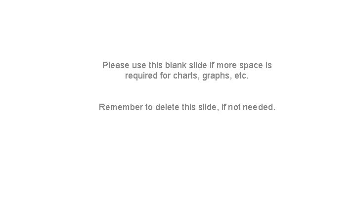 Please use this blank slide if more space is required for charts, graphs, etc.