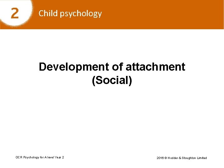 Child psychology Development of attachment (Social) OCR Psychology for A level Year 2 2016