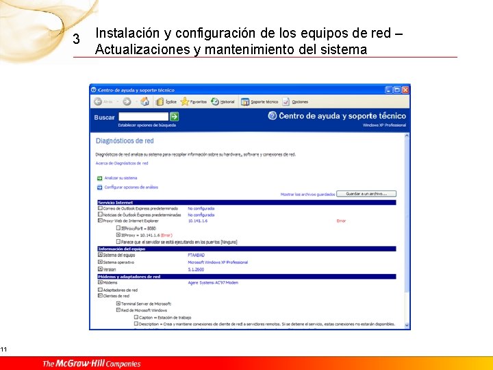 11 3 Instalación y configuración de los equipos de red – Actualizaciones y mantenimiento