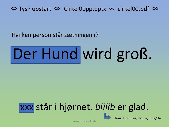 ∞ Tysk opstart ∞ Cirkel 00 pp. pptx ∞ cirkel 00. pdf ∞ Hvilken