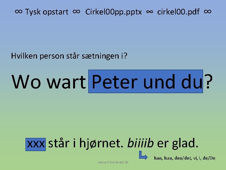 ∞ Tysk opstart ∞ Cirkel 00 pp. pptx ∞ cirkel 00. pdf ∞ Hvilken