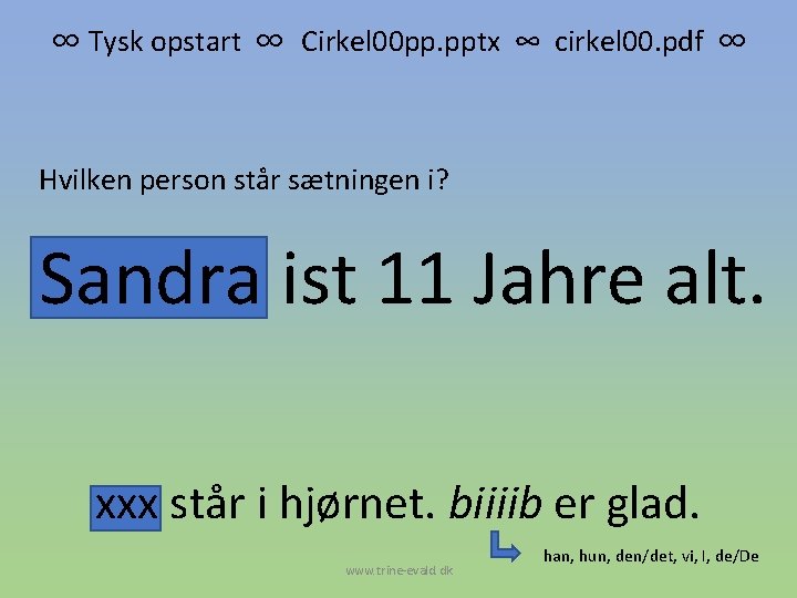 ∞ Tysk opstart ∞ Cirkel 00 pp. pptx ∞ cirkel 00. pdf ∞ Hvilken