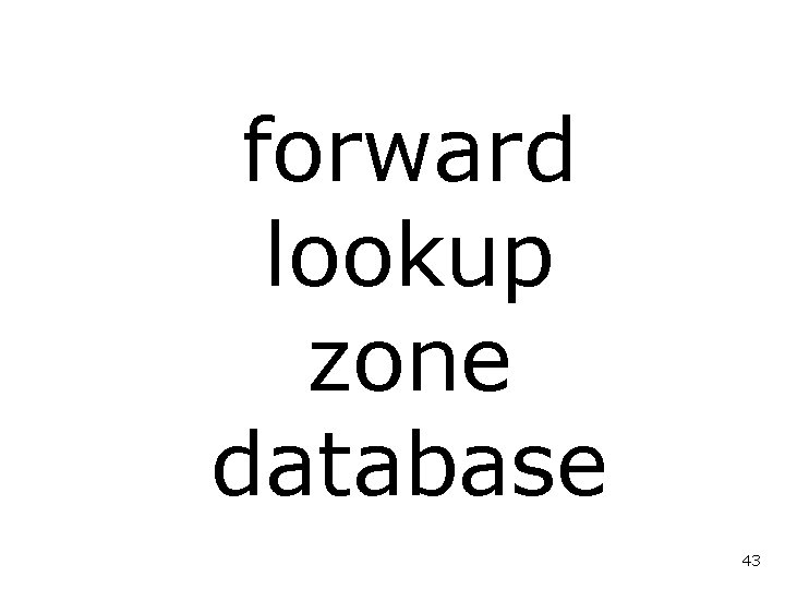 forward lookup zone database 43 