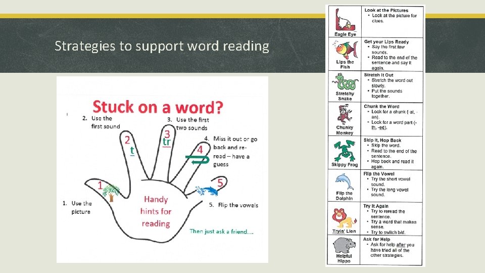 Strategies to support word reading 