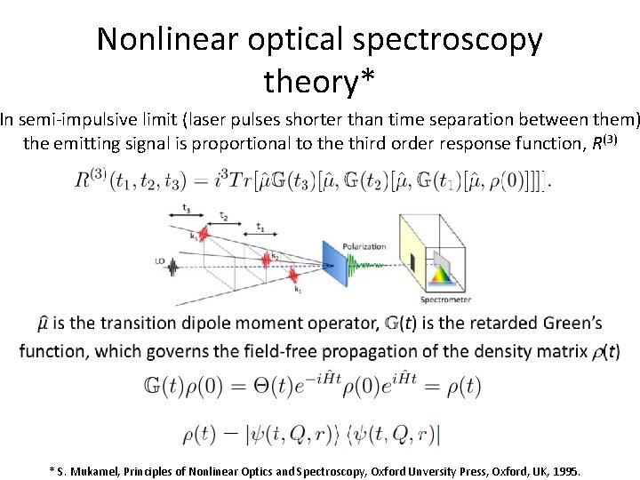 Nonlinear optical spectroscopy theory* In semi‐impulsive limit (laser pulses shorter than time separation between