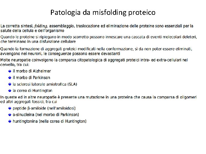 Patologia da misfolding proteico 
