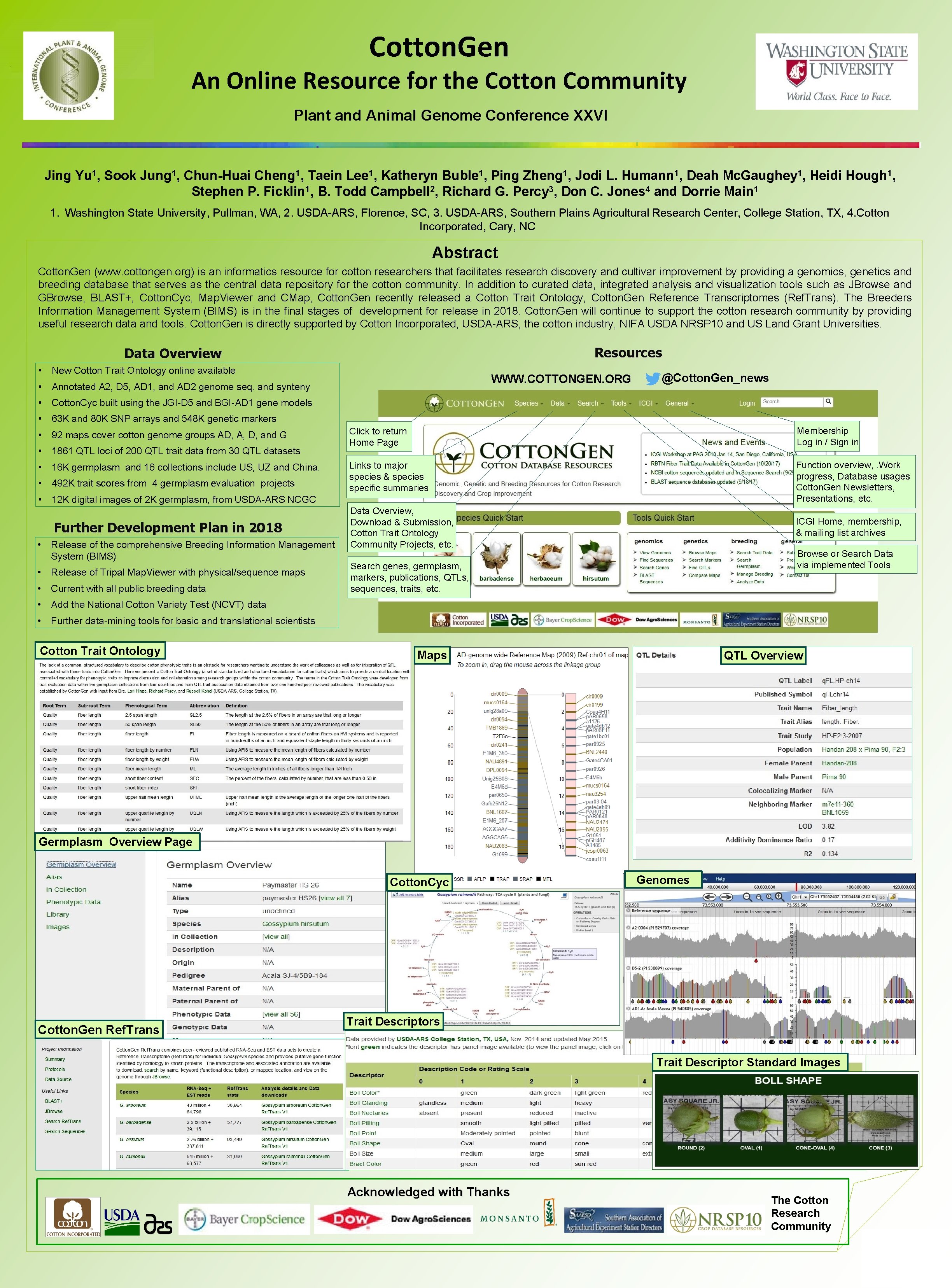 Cotton. Gen An Online Resource for the Cotton Community Plant and Animal Genome Conference