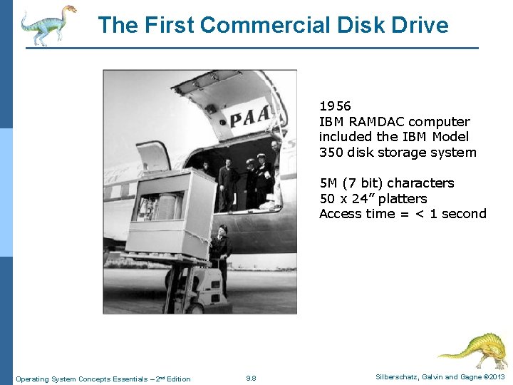 The First Commercial Disk Drive 1956 IBM RAMDAC computer included the IBM Model 350