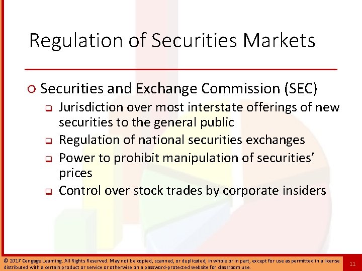 Regulation of Securities Markets ○ Securities and Exchange Commission (SEC) q q Jurisdiction over