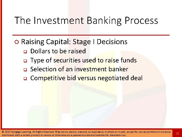 The Investment Banking Process ○ Raising Capital: Stage I Decisions q q Dollars to